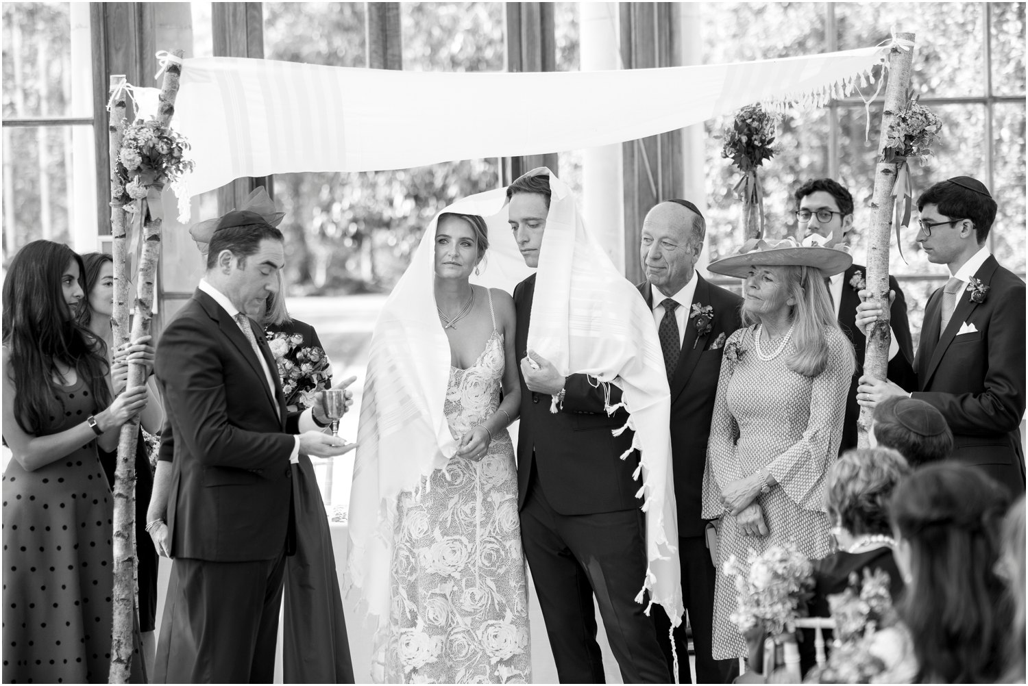 Jewish wedding ceremony photography at nash conservatory in kew gardens