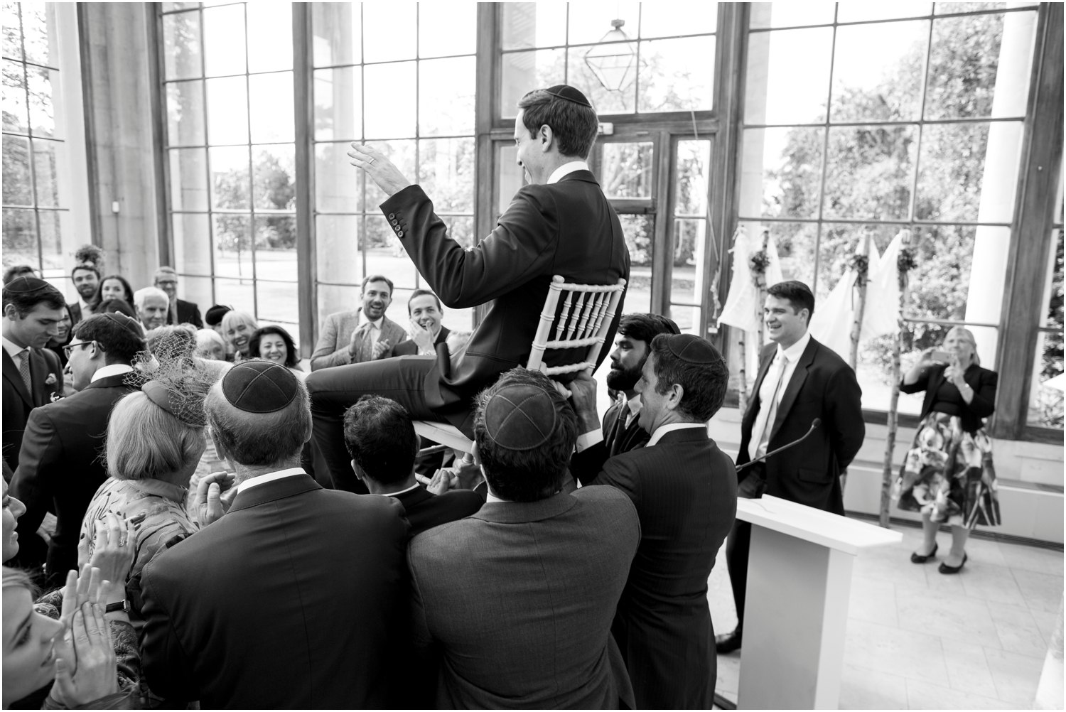 Jewish wedding ceremony photography at Nash Conservatory in Kew Gardens