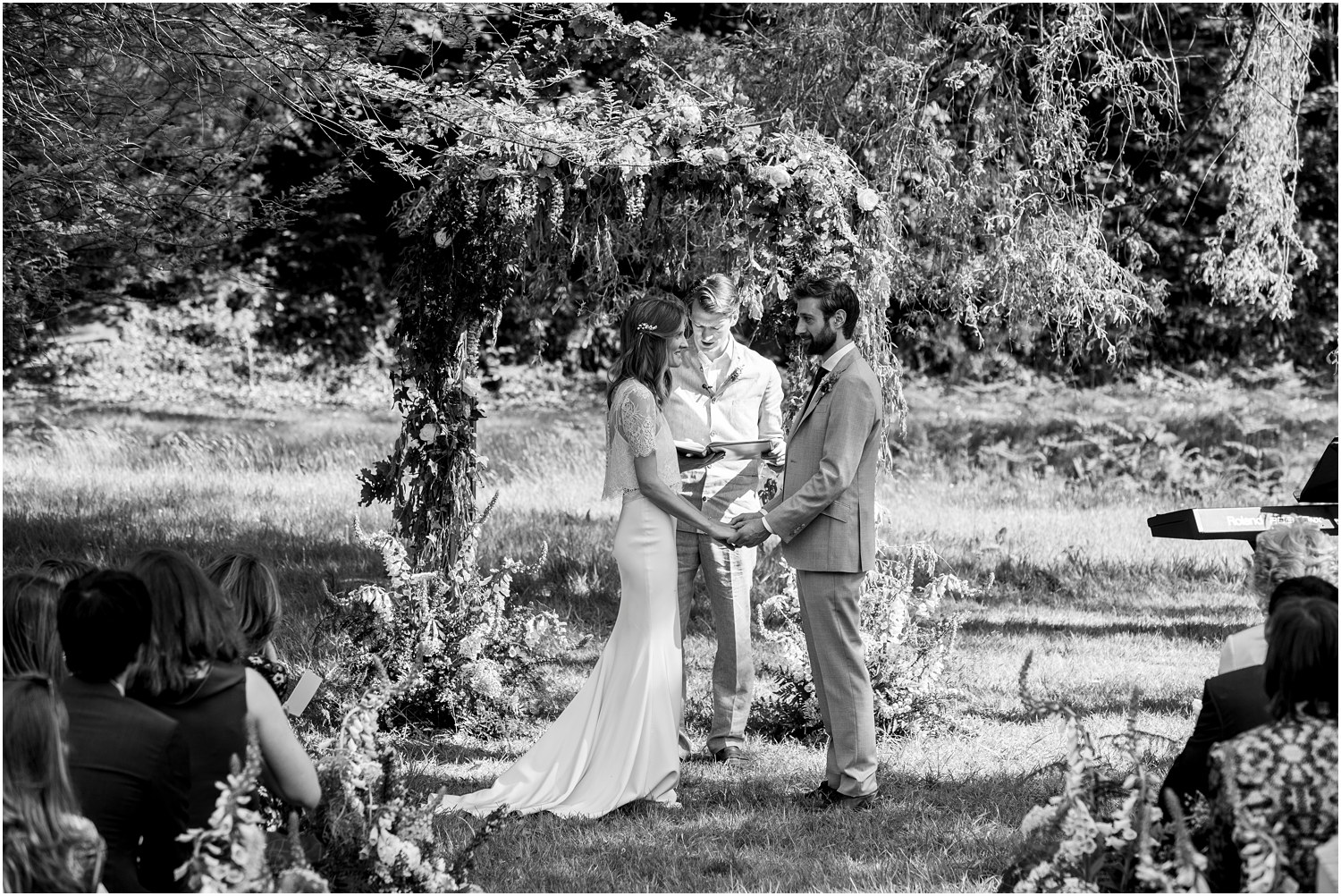 getting married by lake in woods in sussex